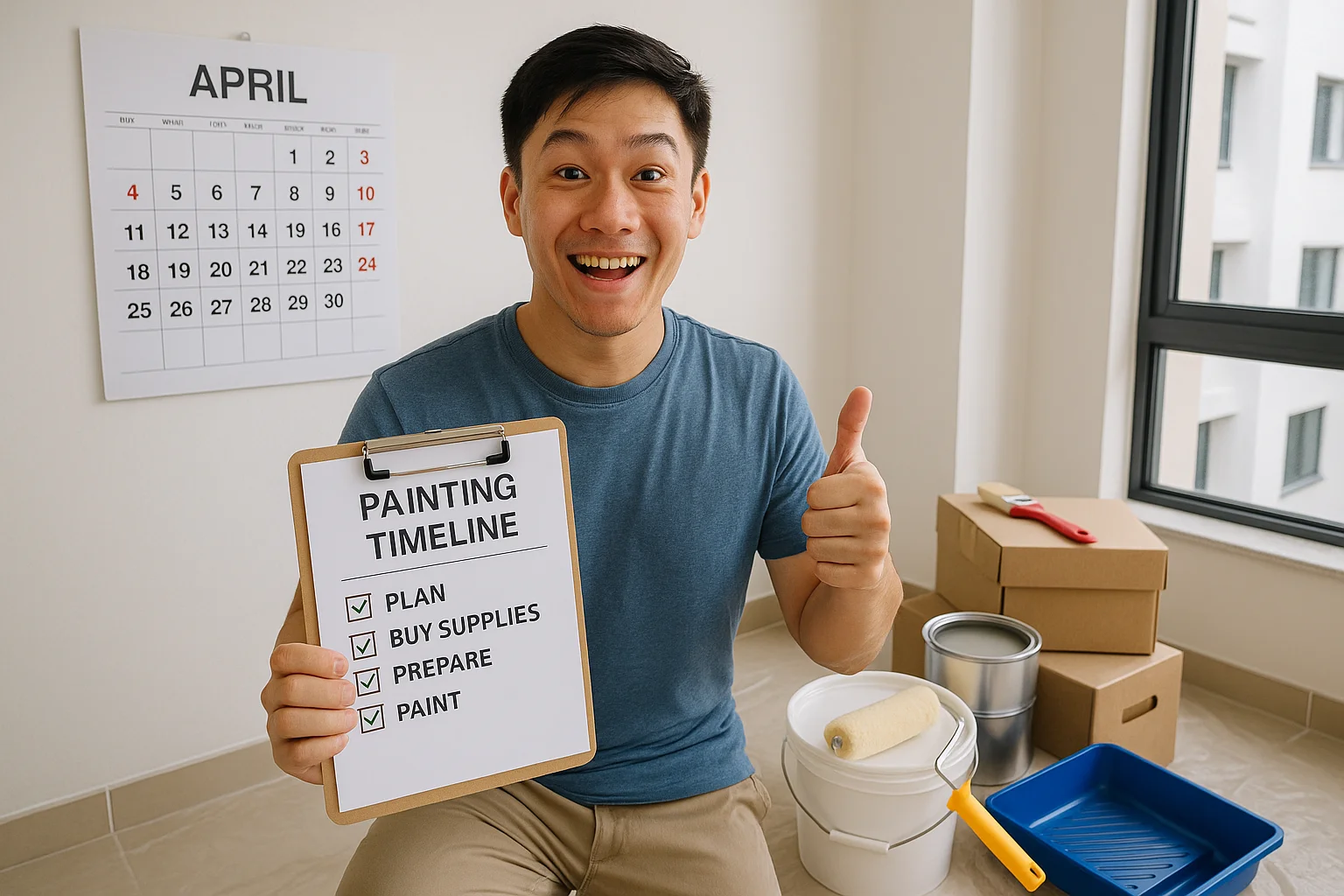 DIY BTO painting timeline and checklist by Pico X Health Singapore