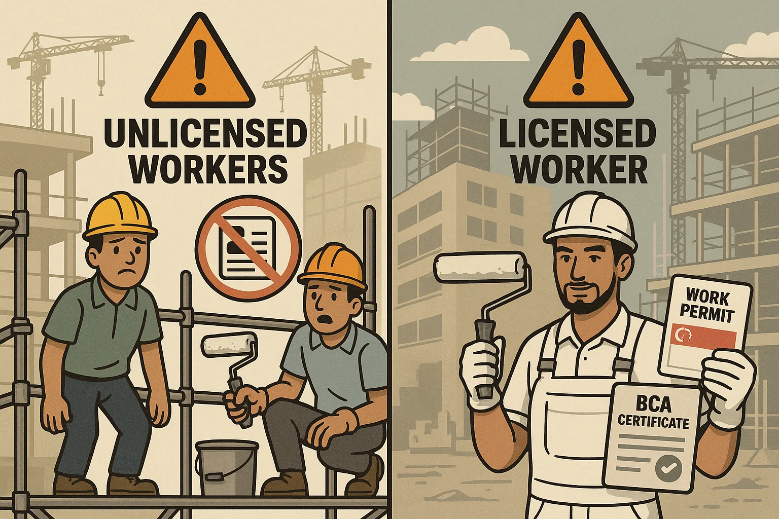 Illegal workers and unlicensed contractors red flag by Pico X Health Singapore